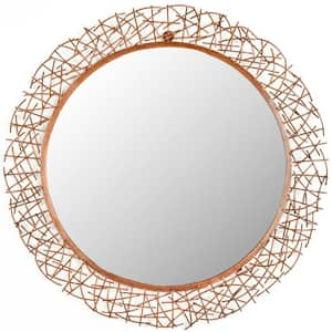 Twig 28.3 in. x 28.3 in. Iron and Glass Framed Mirror