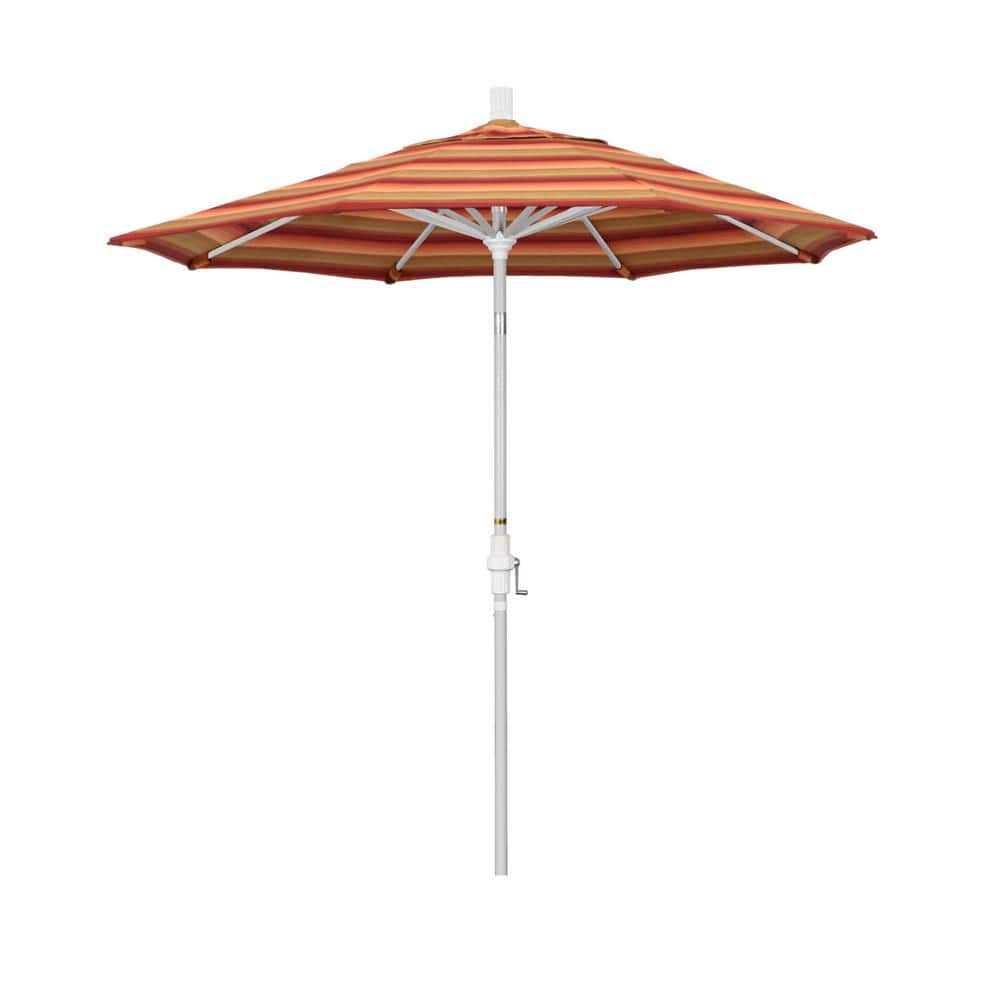 7.5 ft. Matted White Aluminum Market Patio Umbrella Collar Tilt Crank Lift in Astoria Sunset Sunbrella price history on PriceWatchPro