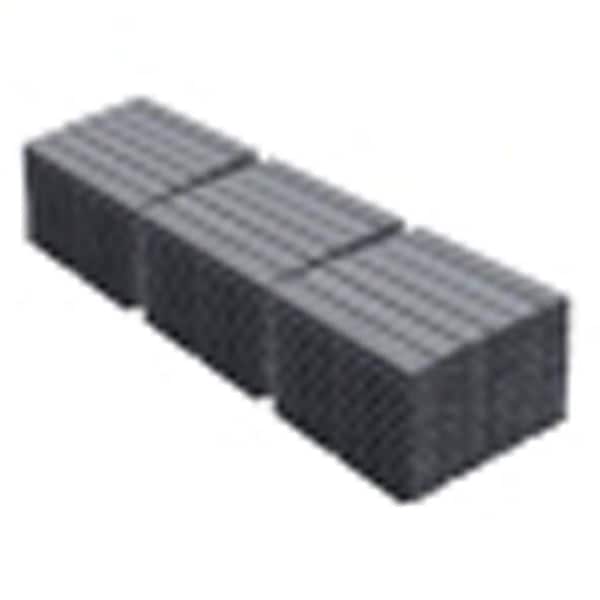 Tenleaf 12 in. Square Light Gray Acacia Solid Wood Interlocking Deck Tiles Striped Pattern Pack of 30-Tiles