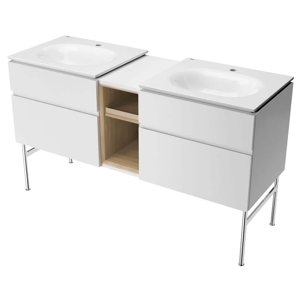 Studio S 24" White Wall-Mounted Single Vanity Cabinet