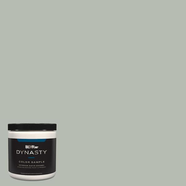 BEHR DYNASTY 8 oz. #HDC-AC-21 Keystone Gray One-Coat Hide Satin Enamel Stain-Blocking Interior/Exterior Paint & Primer Sample