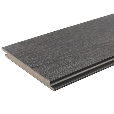 All Weather System 5.5 in. x 96 in. Composite Siding Board in Hawaiian Charcoal
