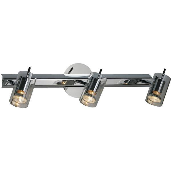Oriax 3-Light Polished Chrome Wall Sconce with Clear Glass Shade-DISCONTINUED