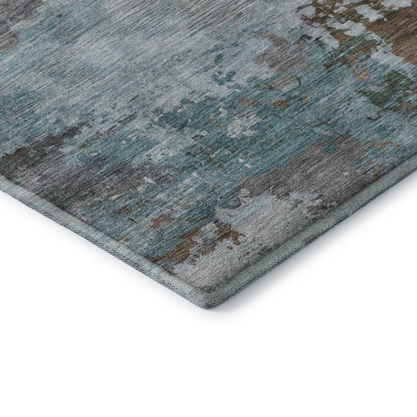 Mayfield Premium Machine Washable Abstract AMF2067 Brown 3 ft. x 5 ft. Area Rug