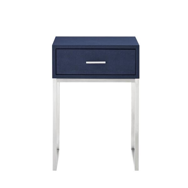 HomeRoots 16 in. Navy Blue Manufactured Wood End Table 2000543907 The