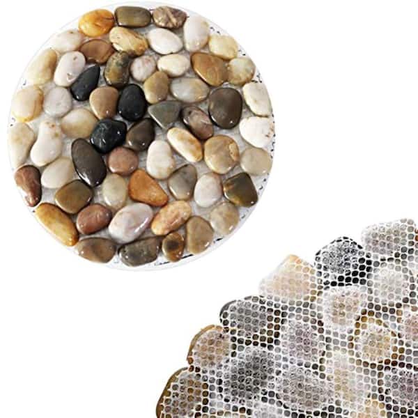 Justincity 9.61 in. x 9.49 in. x 3.74 in. Round Brown Pebble