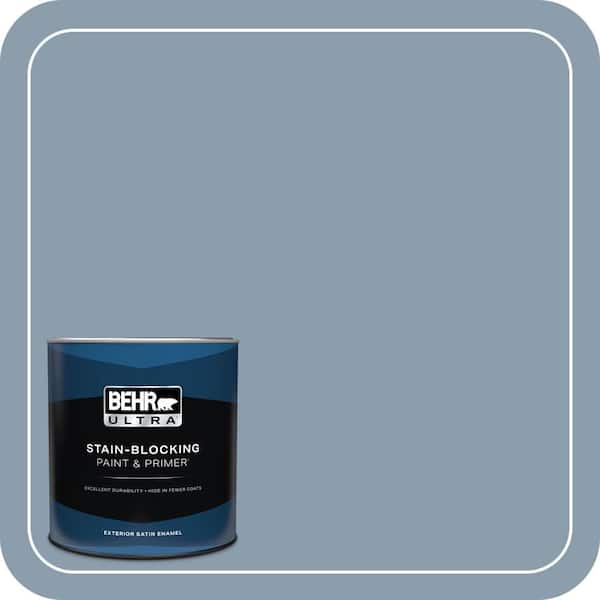 BEHR ULTRA 1 qt. #ICC-65 Relaxing Blue Satin Enamel Exterior Paint & Primer
