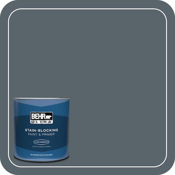 BEHR ULTRA 1 qt. #N490-6 Calligraphy Extra Durable Satin Enamel Interior Paint & Primer