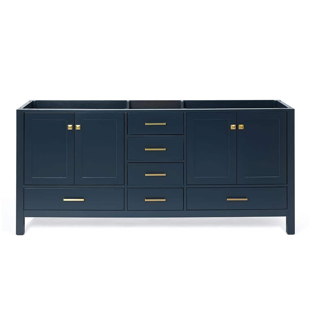 Midnight Blue 72" Double Freestanding Solid Wood Vanity
