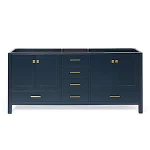 Cambridge 72 in. W x 21.5 in. D x 34.5 in. H Double Freestanding Bath Vanity Cabinet Only in Midnight Blue