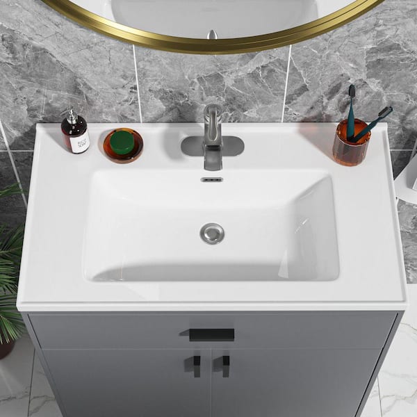 Sarlai 28 in. W x 20 in. D Ceramic Bath Vanity Top Sink in White