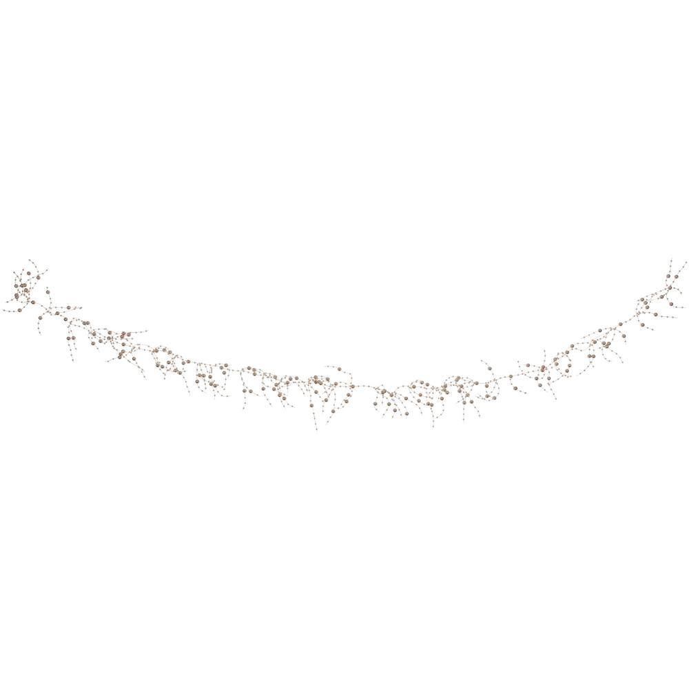 Metallic Rose Gold Beaded Christmas Garland for Outdoor Decor