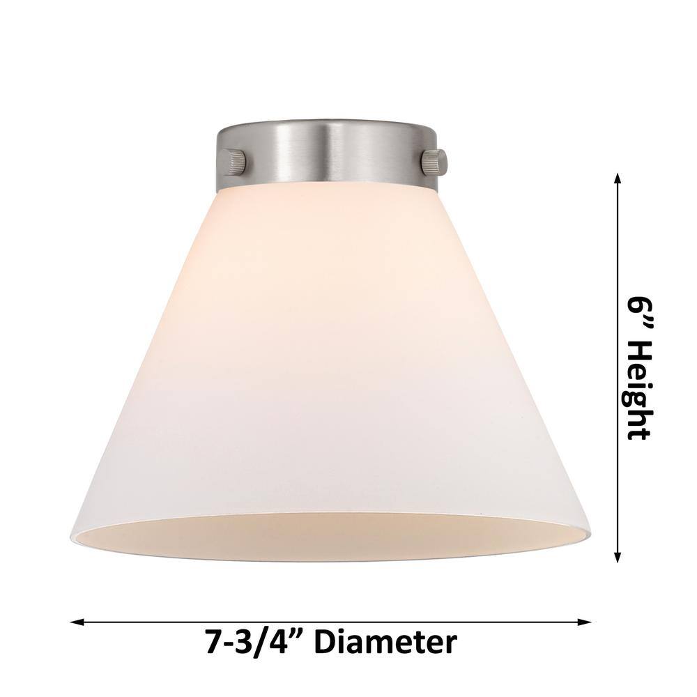 Caden Brushed Brass 8" Mini Pendant with Glass Shade