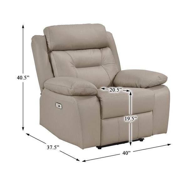 Lazzara Emillia Latte Leather Power Reclining Chair 9629LTE-1PW