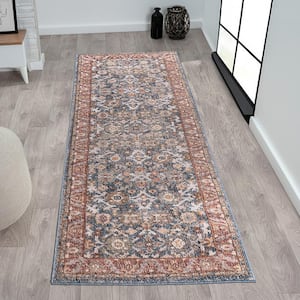 Multi-Colored 3 ft. x 8 ft. Faith Persian Bordered Traditional Woven Area Rug
