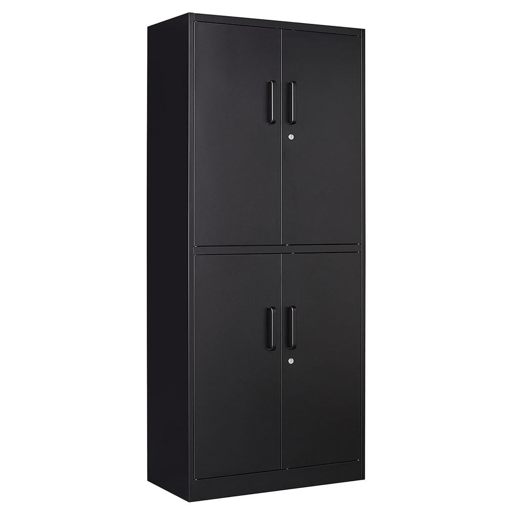 31.5 in. W x 70.87 in. H x 15.7 in. D Adjustable 2 Shelves Steel Locking Freestanding Cabinet with 4 Doors in Black price history on PriceWatchPro