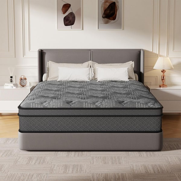 King Size Firm Hybrid Gel Memory Foam 12 in. Innerspring Pillow Top Hypoallergenic and Cooling Mattress