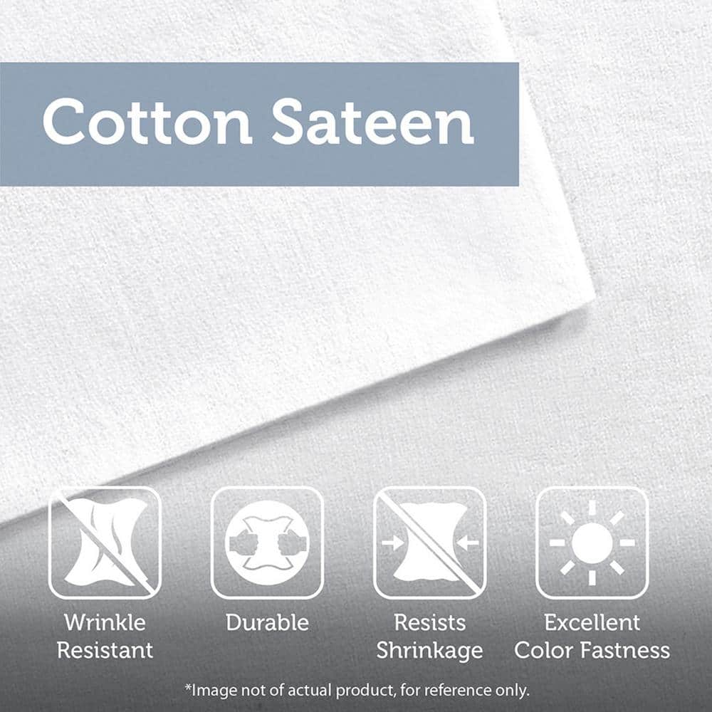 King White Cotton Sateen 5-Piece Comforter Set
