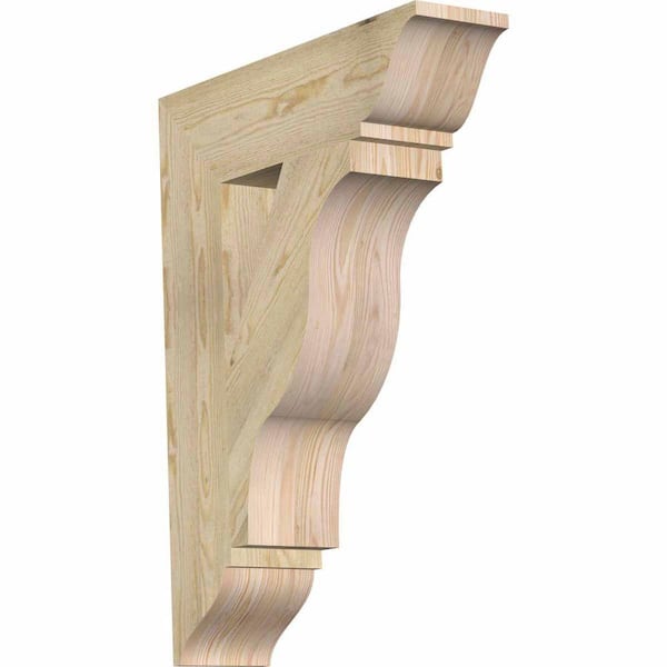 Ekena Millwork 6 in. x 32 in. x 24 in. Douglas Fir Funston Traditional Rough Sawn Bracket