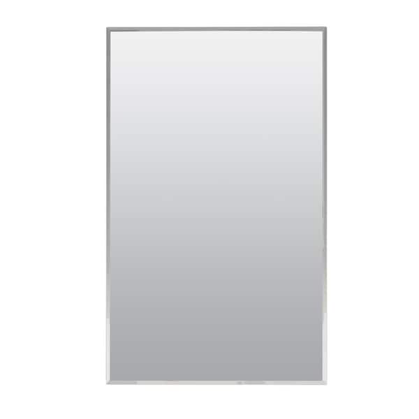 Zenna Home 16 in. W x 26 in. H Recessed or Surface-Mount Frameless Medicine Cabinet with Beveled Mirror