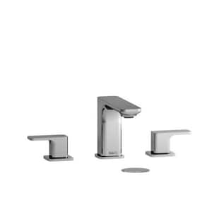 Equinox 8 in. Widespread Double-Handle Bathroom Faucet with Drain Kit Included in Brushed Chrome