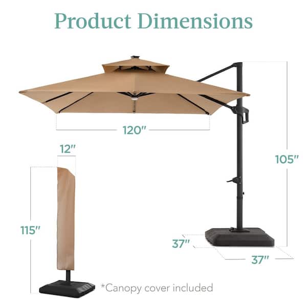 big y patio umbrella ABCCANOPY 15FT Double Sided Pool Umbrella with Base, Outdoor Porch Umbrella for Poolside, Lawn, Backyard (Green)
