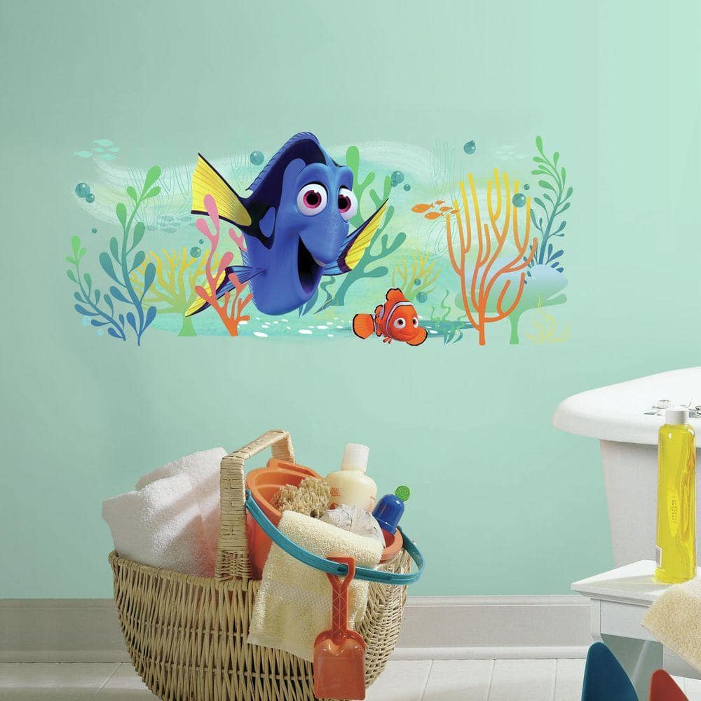 RoomMates Finding Dory and Nemo Peel and Stick Giant Wall Decal, Red/Blue