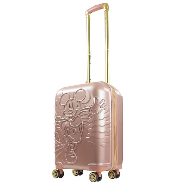 Disney Ful Running Mickey Mouse Molded Hardside Expandable 21 Spinner, Rose Gold