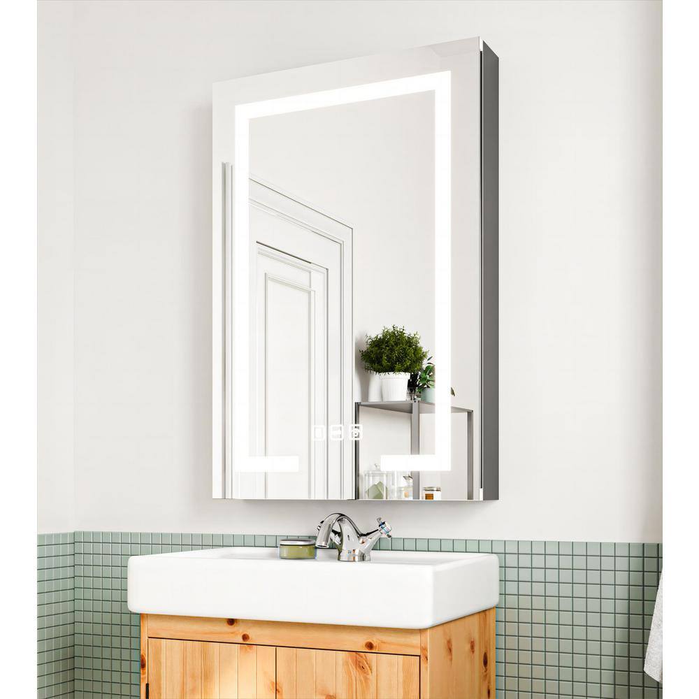 TOOLKISS 24 in. W x 36 in. H Rectangular Black Aluminum Recessed ...