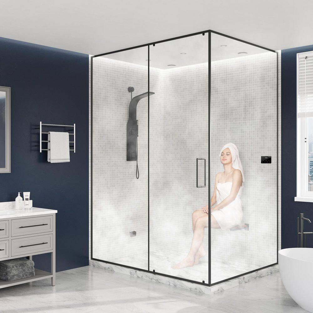 Black Series 12KW Steam Bath Generator with Advanced Touch Scree, BLUETOOTH WIFI, andAuto Drain in Brushed Nickel