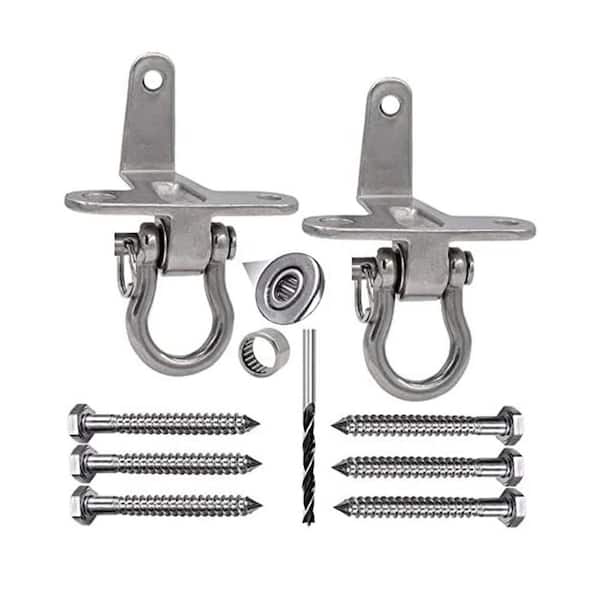 Stainless Steel Swing Hanger with Silent Bearing 180° Rotary for Indoor Outdoor Playset with Heavy Duty Frame