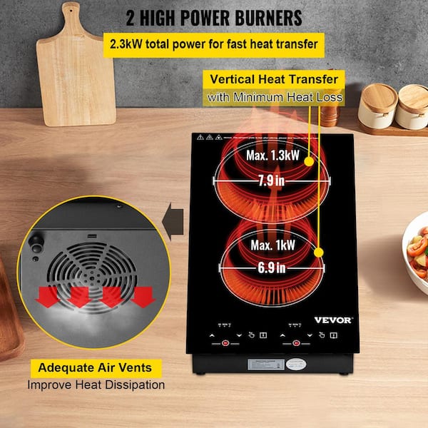Double Induction Cooktop,Portable Induction Cooker with 2 Burner  Independent Con