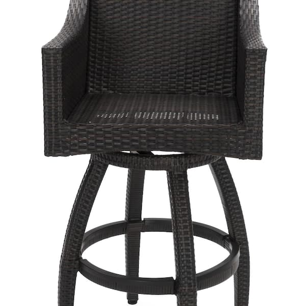 Weather Wicker Motion Patio Bar Stool, All Weather Wicker Bar Stools Outdoor