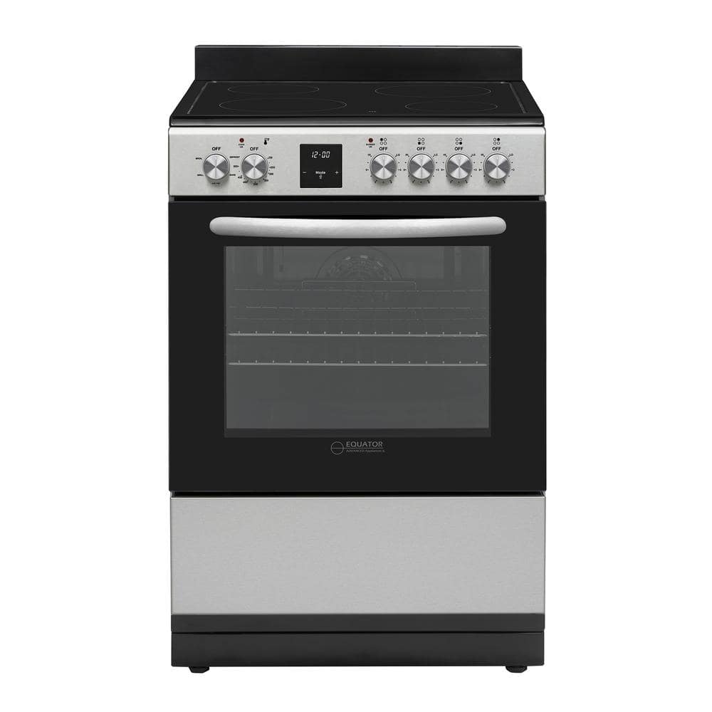 24 in. Electric Cooking Range 4-Ceramic Burners Freestanding Convection Ove