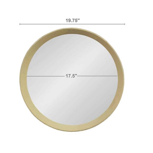 20 in. W x 20 in. H Round Mango Wood Framed Wall Mirror Wall Decor