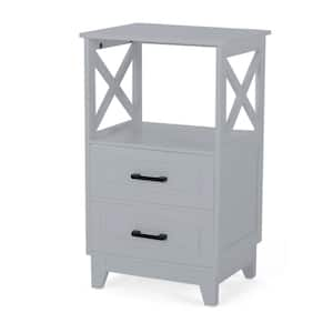 17.75 in. W x 14 in. D x 29.75 in. H Gray Linen Cabinet with 2-Shelves