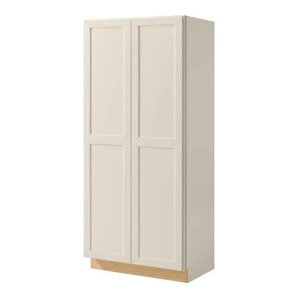 Avondale 36 in. W x 84 in. H x 24 in. D Ready To Assemble Plywood Shaker Wide Pantry Cabinet in Antique White