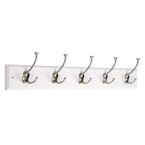 Expandable Hooks Rack for Kitchen Over the Door Hanger BigBig Home Adjustable 6 Hooks 13 Inch Organizer Rack With No Hole Drilling Brushed Nickel Stainless Steel.