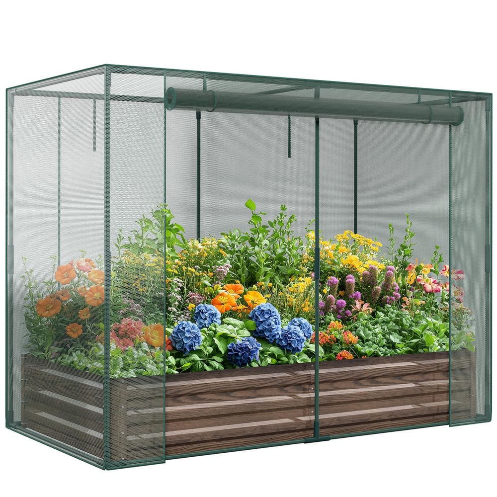 ABORON Crop Cage with Raised Garden Bed 6 x 3 x 5 ft. Plant Protection ...