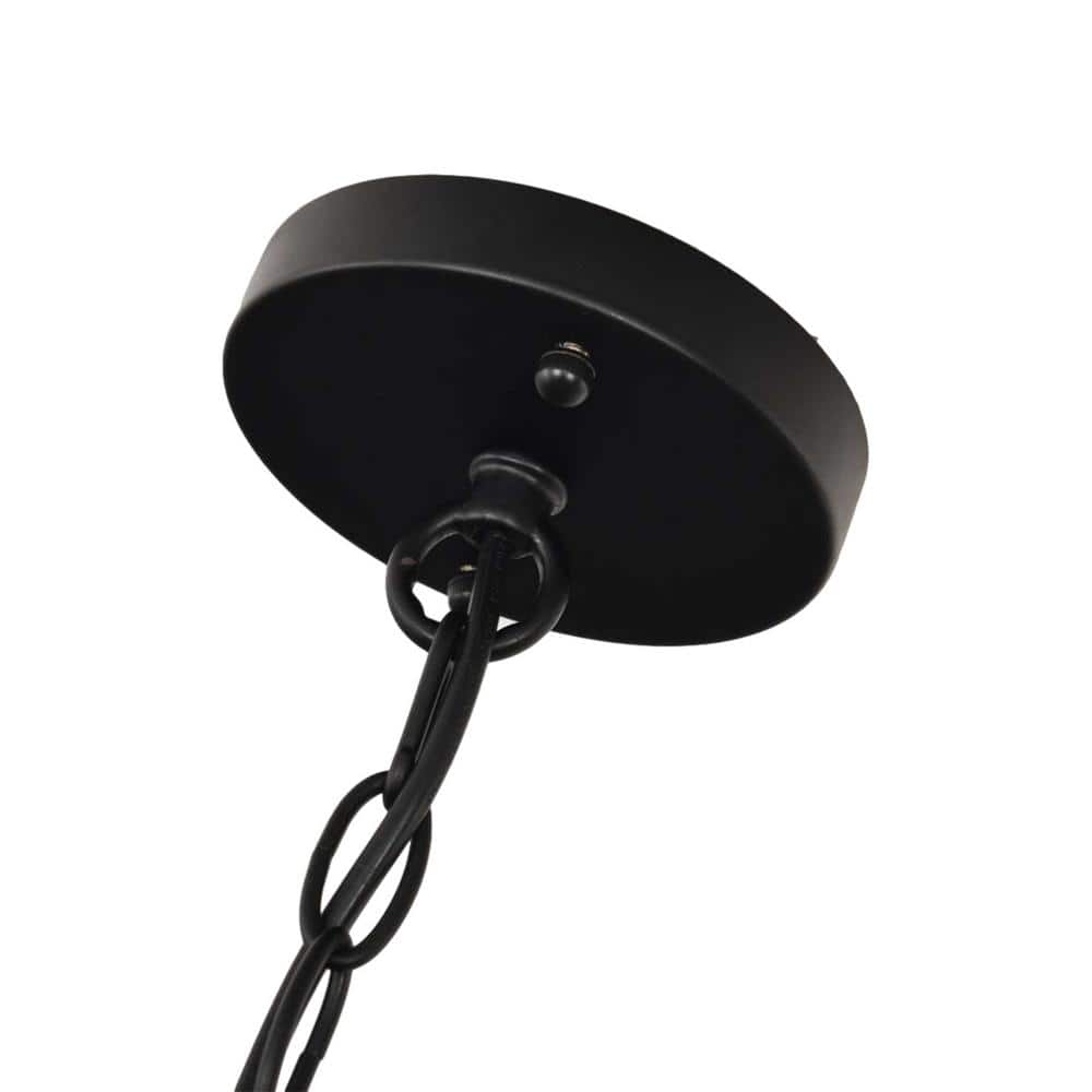 Black Iron 6-Light Adjustable Candle Chandelier
