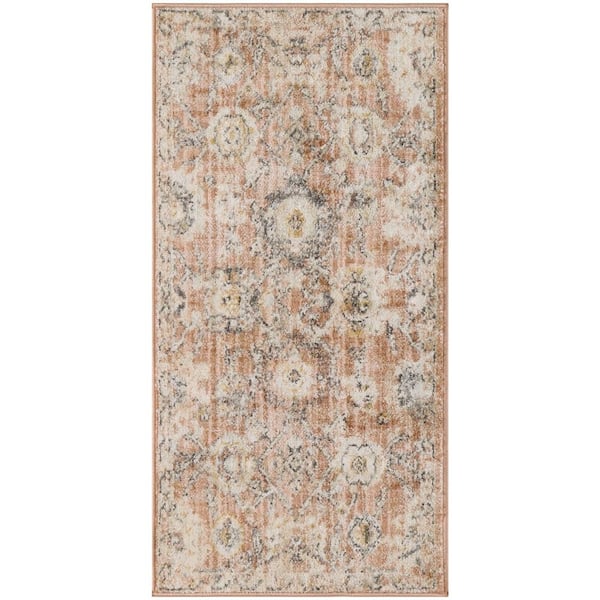 Nourison Oushak Home Rust 2 ft. x 4 ft. Floral Traditional Area Rug