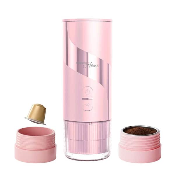 3.4 fl. oz. 1-Cup Ground Coffee Maker in Pink