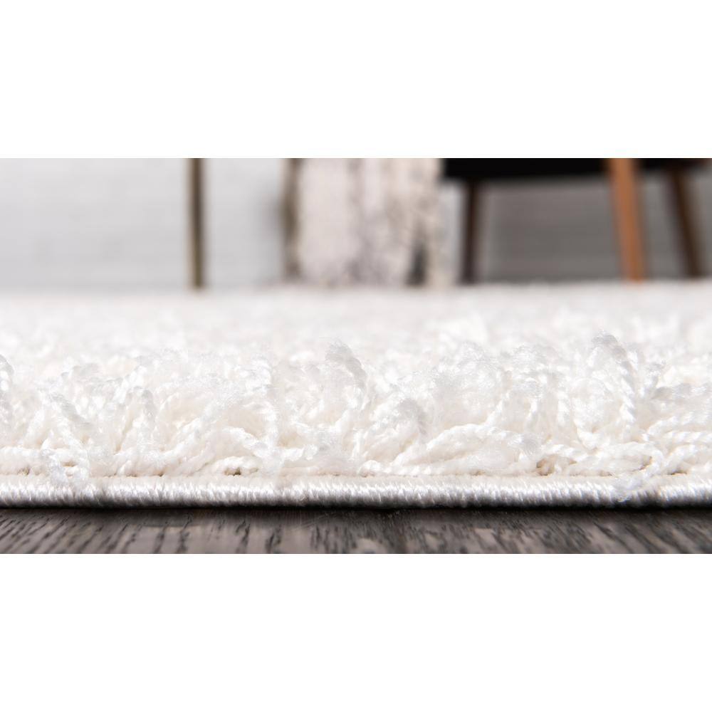 Reversible Snow White and Blue Solid Shag 4' x 6' Rug