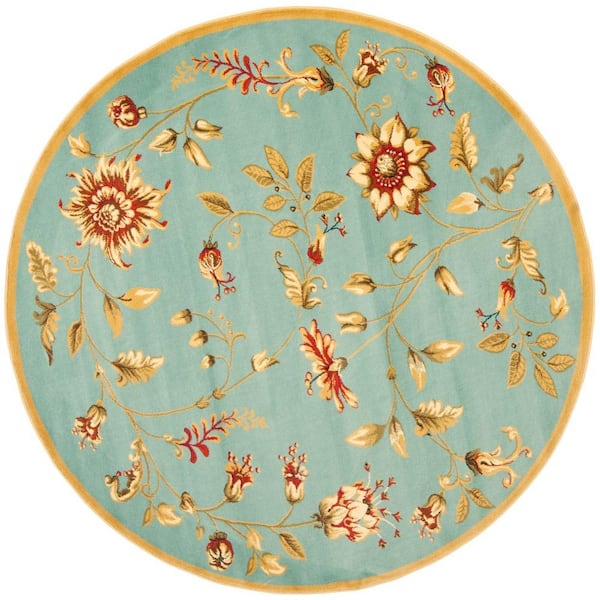 SAFAVIEH Lyndhurst Blue/Multi 5 ft. x 5 ft. Round Border Area Rug