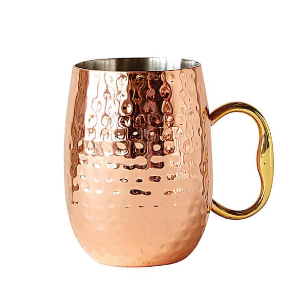 Storied Home 16 oz. Copper Hammered Stainless Steel Mule Mug
