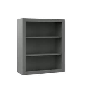 Designer Series Melvern Storm Gray Shaker Assembled Wall Open Shelf Kitchen Cabinet (30 in. x 36 in. x 12 in.)