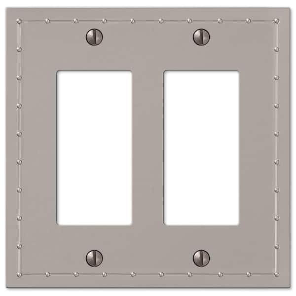 AMERELLE Rosa 2 Gang Rocker Metal Wall Plate - Satin Nickel