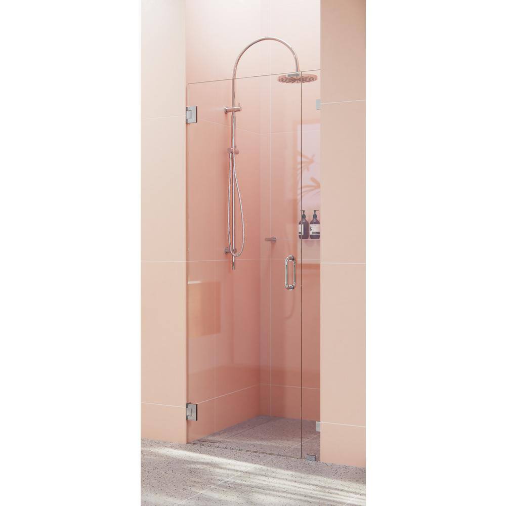 Illume 78" Frameless Glass Shower Door with Polished Chrome Hinges