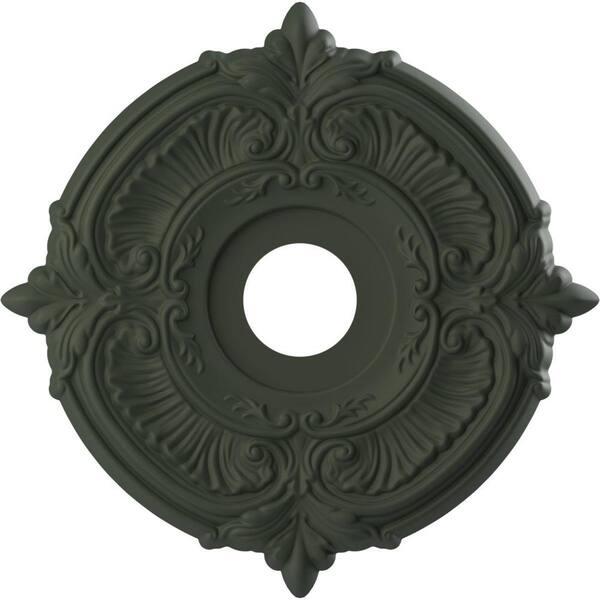 Ekena Millwork 16 in. O.D. x 3-1/2 in. I.D. x 1 in. P Attica Thermoformed PVC Ceiling Medallion in UltraCover Satin Hunt Club Green