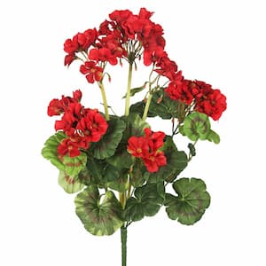 20 in. Red Artificial Geranium Floral Arrangement